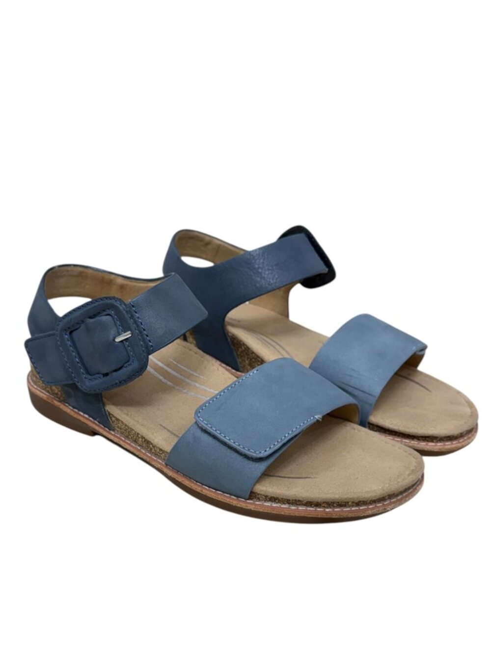 Aetrex Claire Leather Quarter Strap Two Tone Women's Sandals Size 6